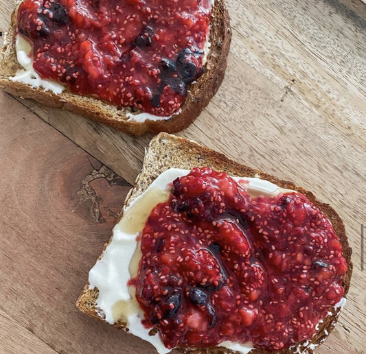 Mixed Berry Jam + Ricotta Toast