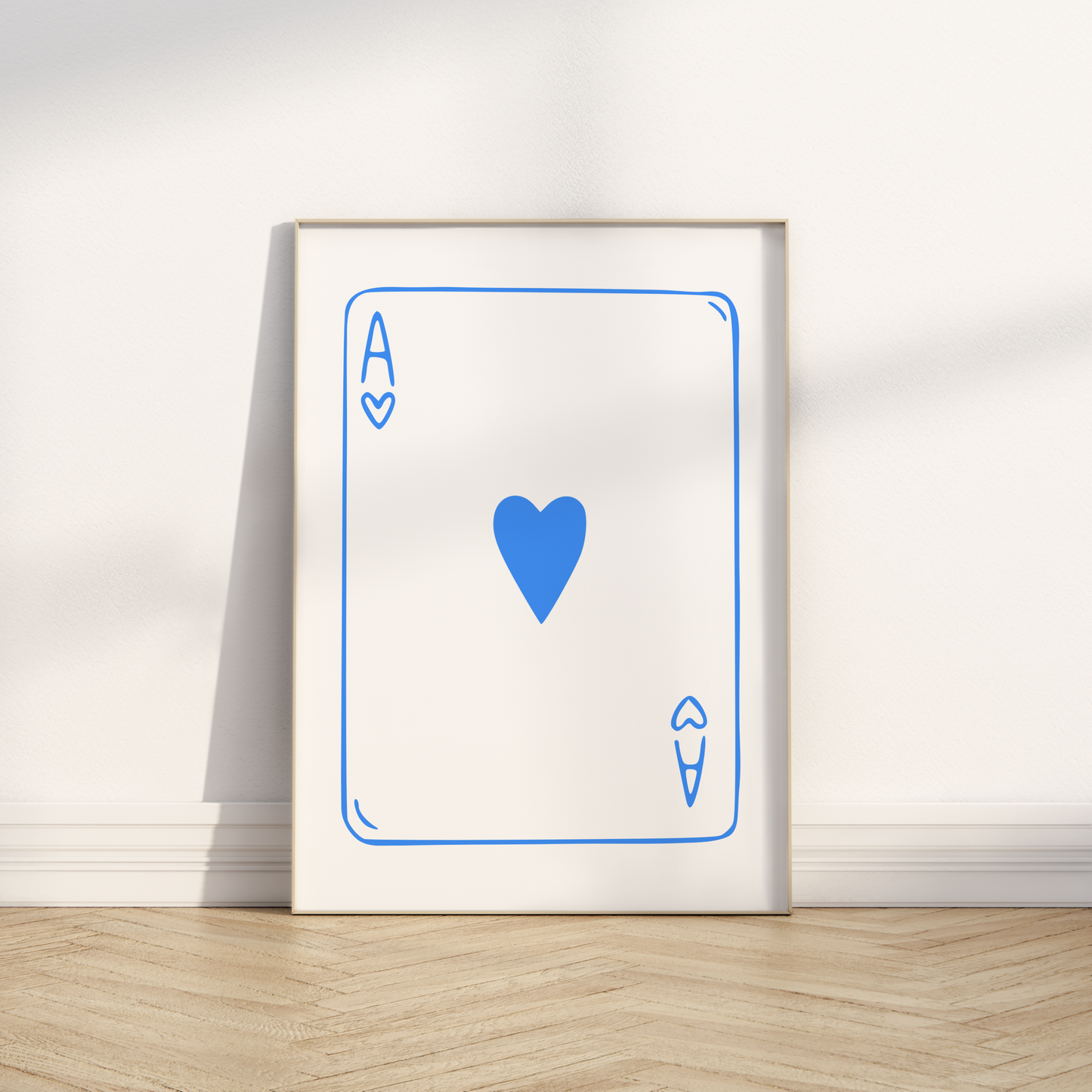 Blue Ace of Hearts Print
