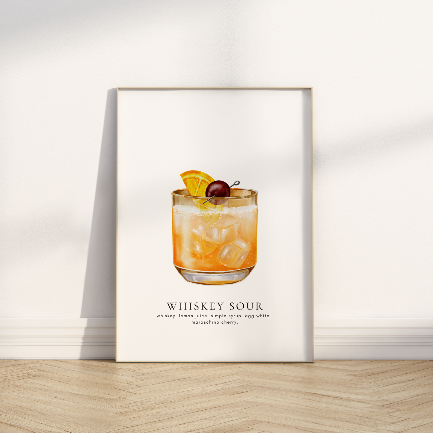 Whiskey Sour Cocktail Print