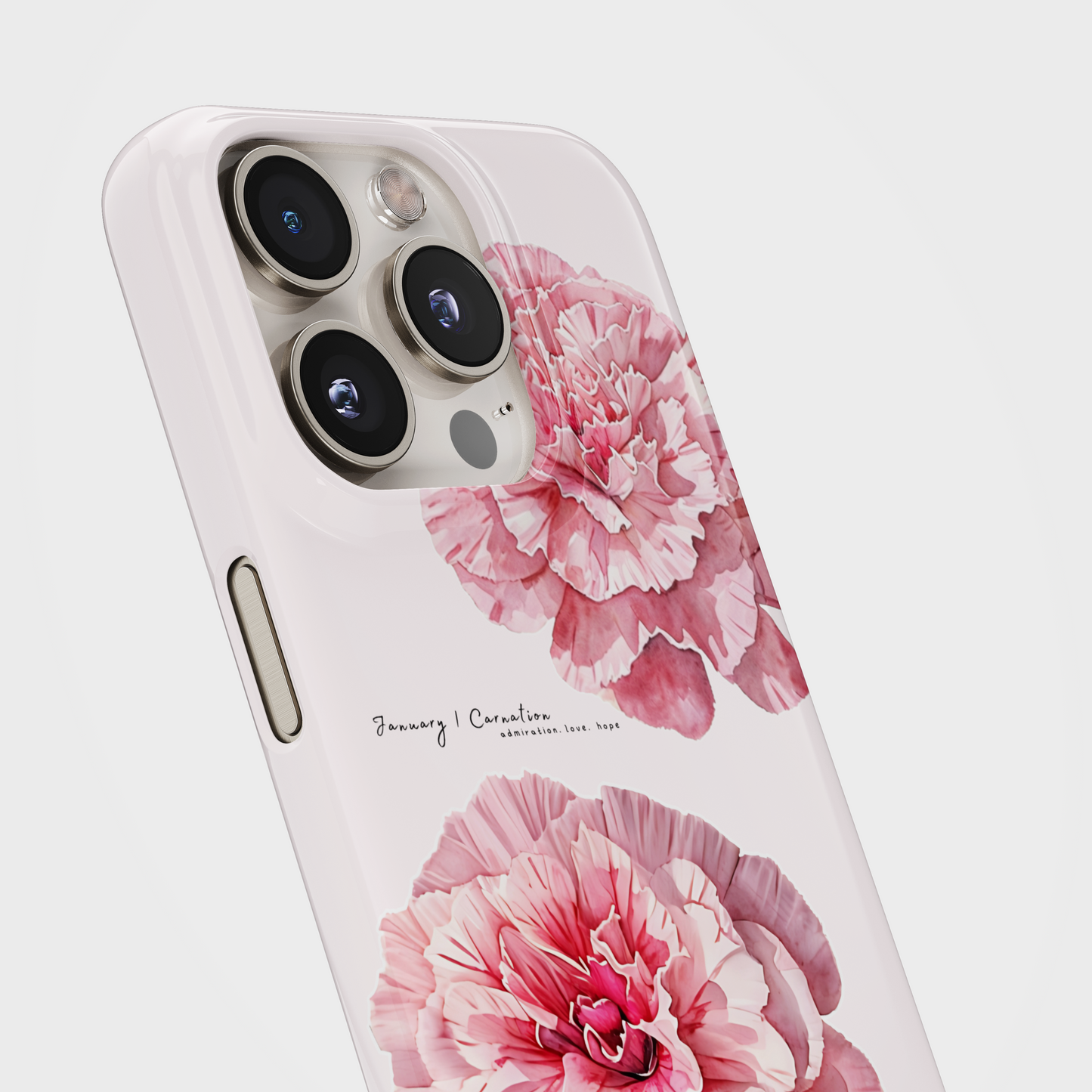 Carnation Bloom- January Birth Flower Phone Case