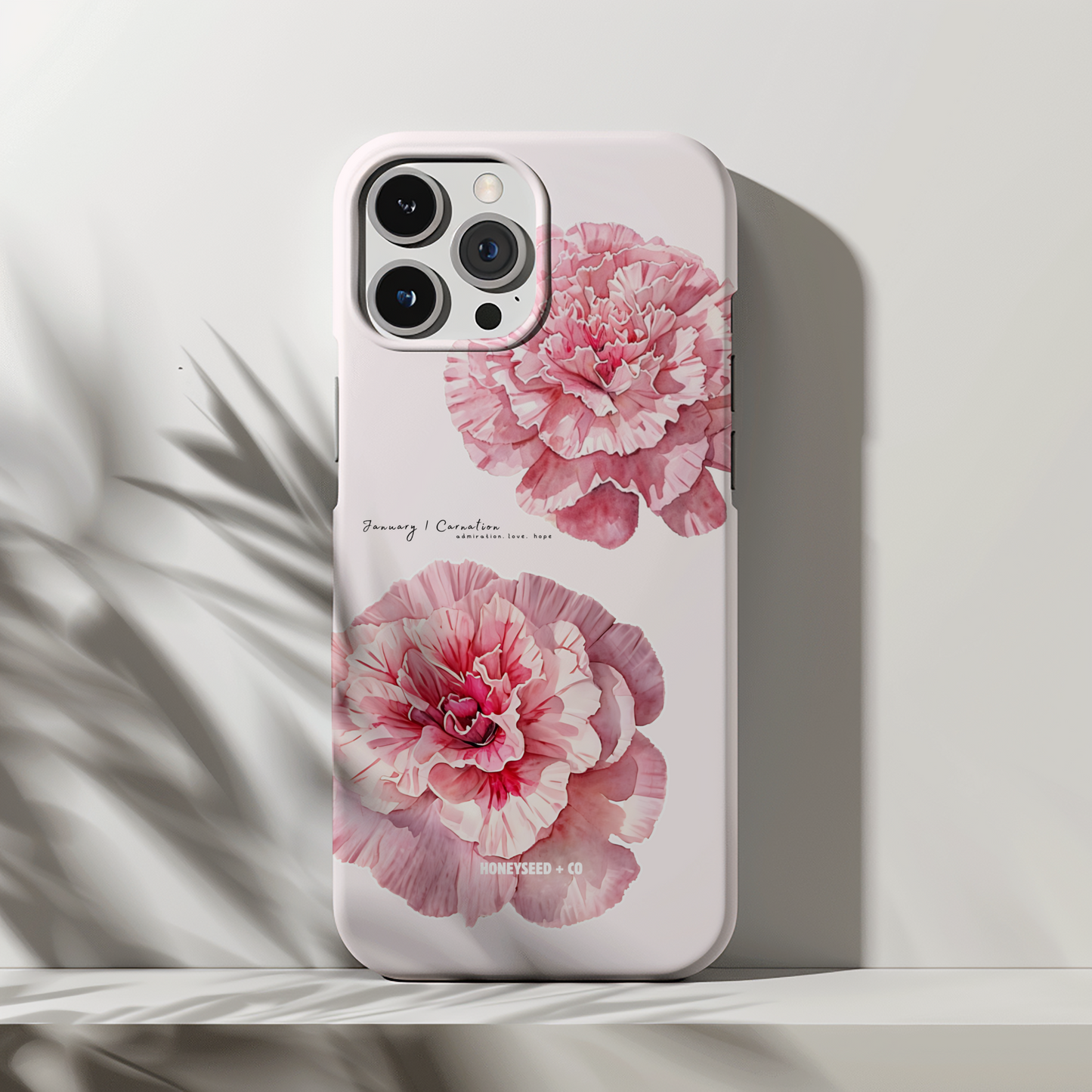 Carnation Bloom- January Birth Flower Phone Case