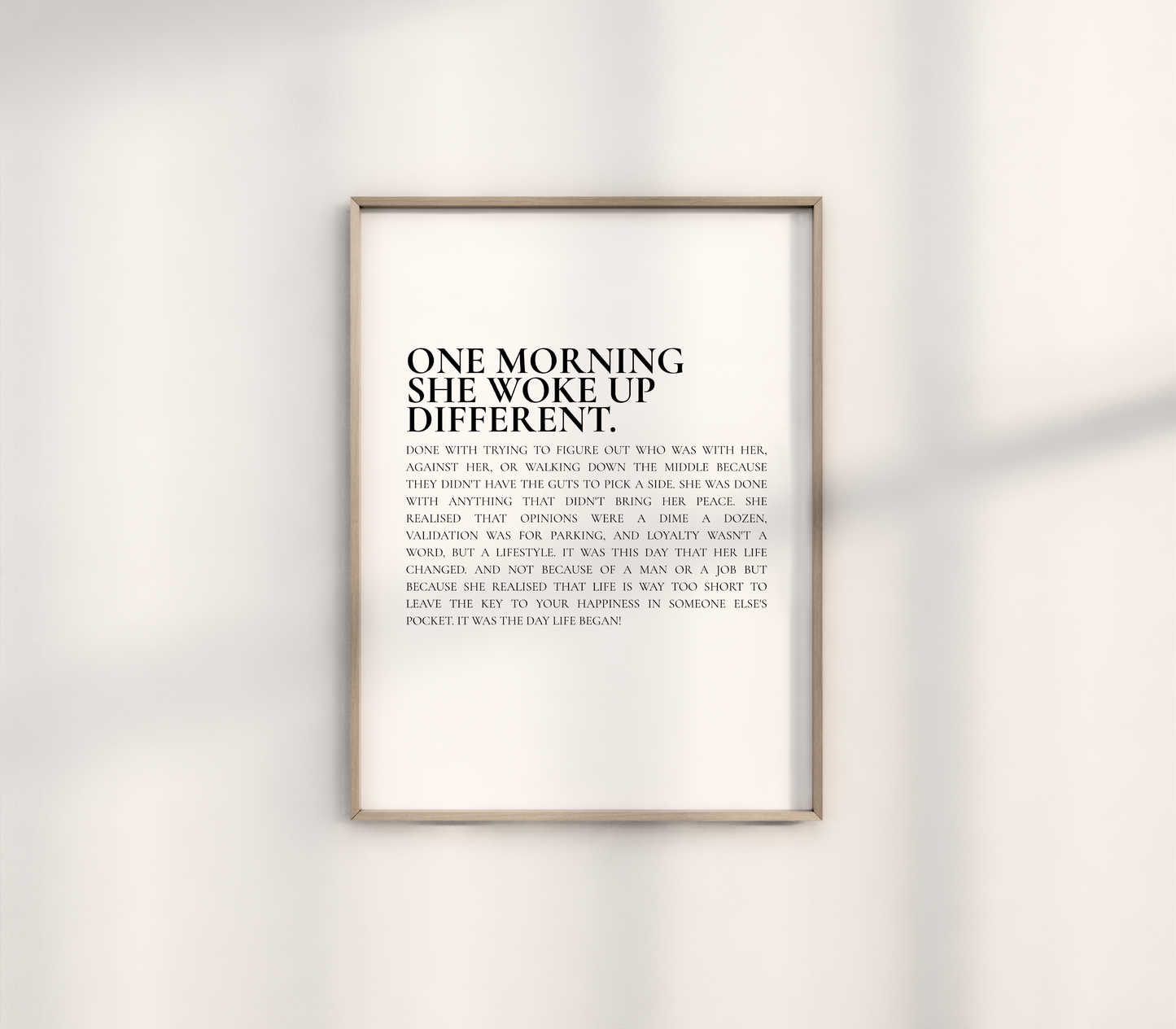 One morning she woke up different Print