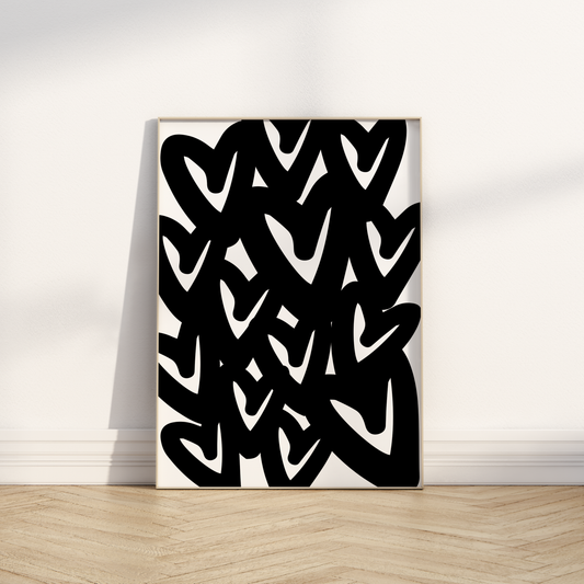 Black Hearts Print