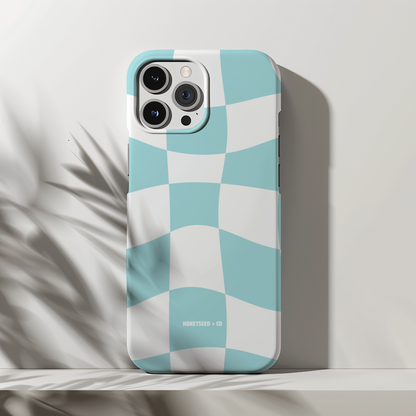 Retro Blue Check Phone Case