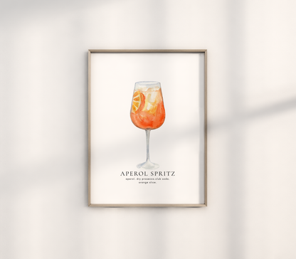 Aperol Spritz Cocktail Print