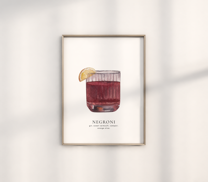Negroni Cocktail Print