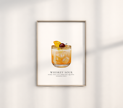 Whiskey Sour Cocktail Print